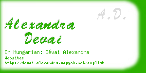 alexandra devai business card